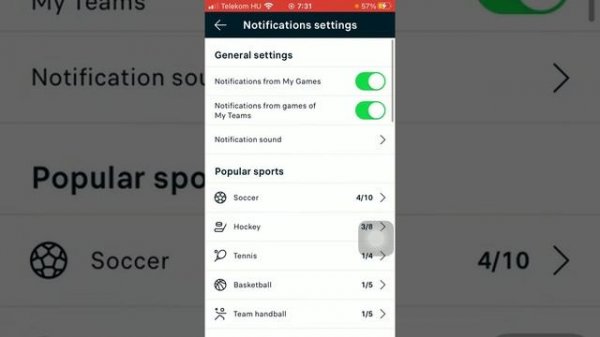 How to turn on notifications on Flashscore?