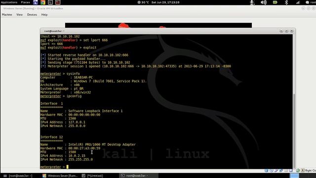 Kali Linux - Hacking W7 and create backdoor with Metasploit смотреть онлайн