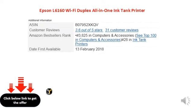 Epson L6160 Wi-Fi Duplex All-in-One Ink Tank Printer смотреть онлайн