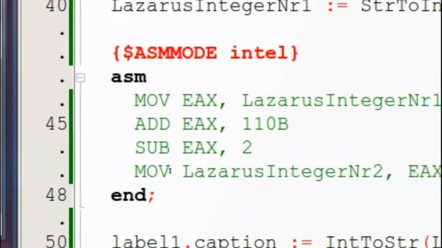 Lazarus [Delphi] := $ASMMODE ; "Assembler mode" // Crashkurs (26) смотреть онлайн