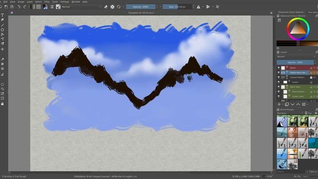 Digital Bob Ross style? Quick sky and mountains смотреть онлайн