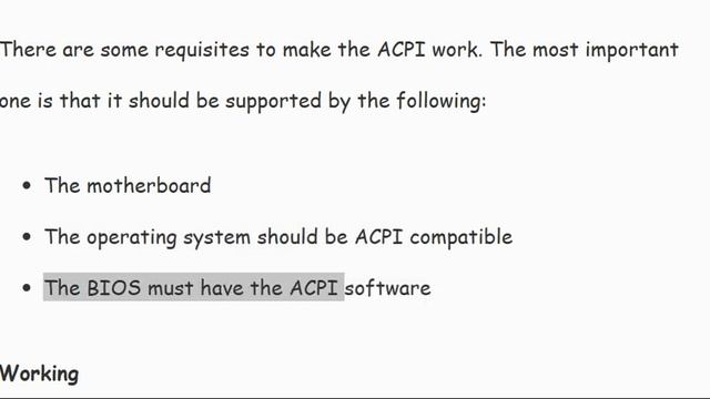 ACPI Advanced Configuration And Power Interface