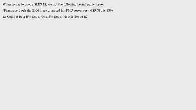 Unix & Linux: [Firmware Bug]: the BIOS has corrupted hw-PMU resources (MSR 38d is 330) смотреть онлайн
