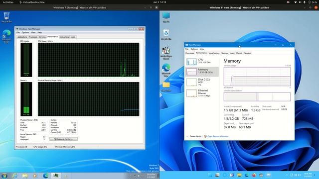 Windows 7 Vs Windows 11: RAM + CPU usage смотреть онлайн