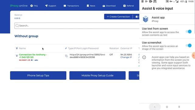 Set up remote IP address change using Voice Assistant on regular non-rooted Android. Mobile proxy смотреть онлайн