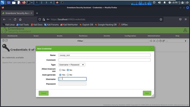 how to configure credentials for scan testing in openvas tool in kali linux смотреть онлайн