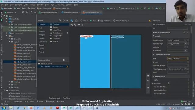 ANDROID PRACTICAL 82 | SYLLABUS APPLICATION 3 | DISPLAY Hello World | ANDROID смотреть онлайн