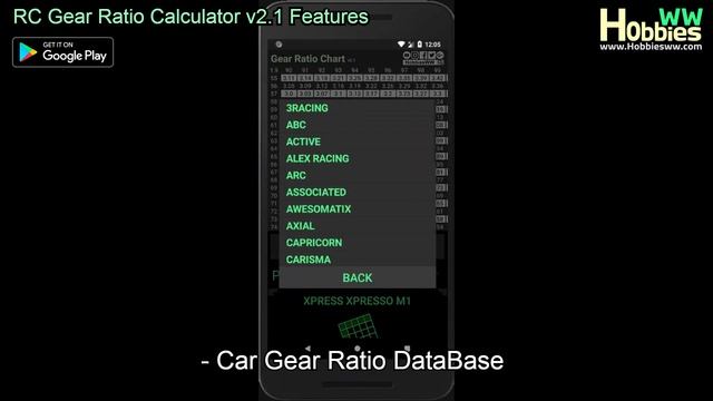 Android App : RC Gear Ratio Calculator v2.1 Features смотреть онлайн