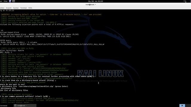 sqlmap | Kali Linux | how to hack adminaccount (content management system) смотреть онлайн