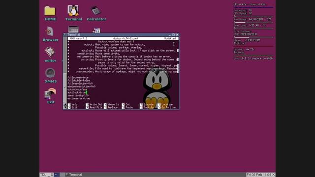DOSBOX en TDL/Tiny Core Linux смотреть онлайн