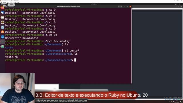 3.B. Editor de texto no Ubuntu 20.04 - Aprendendo a programar com Ruby - o Básico [Programação] смотреть онлайн
