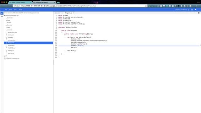 Build and launch an ASP.NET Core app from Google Cloud Shell смотреть онлайн