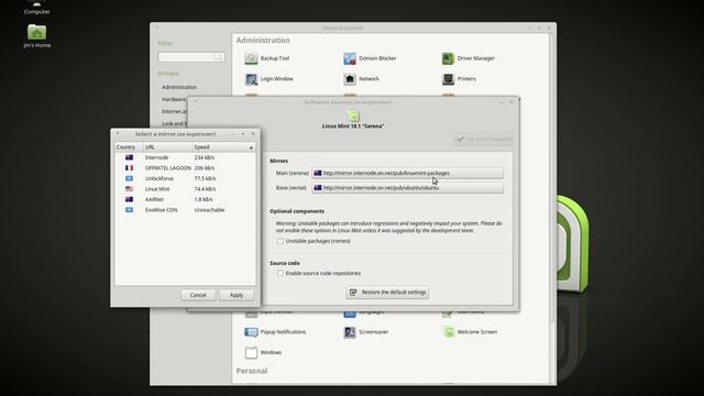 How to Select a faster download mirror in Linux Mint 18.1 смотреть онлайн