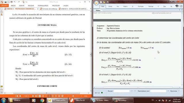CALCULO DE CENTRO DE MASA, CORTE Y RIGIDEZ DE UNA EDIFICACIÓN DE 3 NIVELES. (CLASE 02) смотреть онлайн