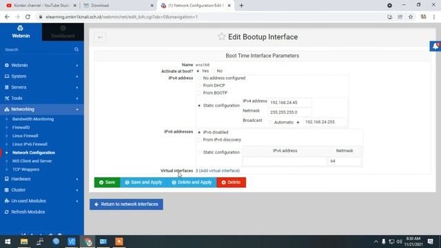 Menambahkan Virtual Interface Menggunakan Webmin || Dedicated Server || Tutorial Server Bagian 2 смотреть онлайн