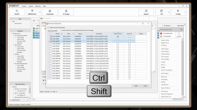 Wisenet Device Manager: Updating Firmware