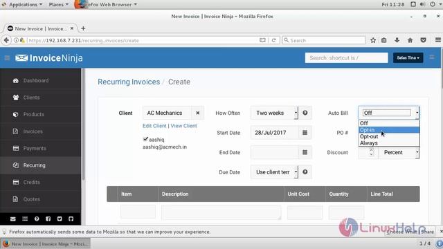 How to create Recurring Invoice on Invoice Ninja смотреть онлайн