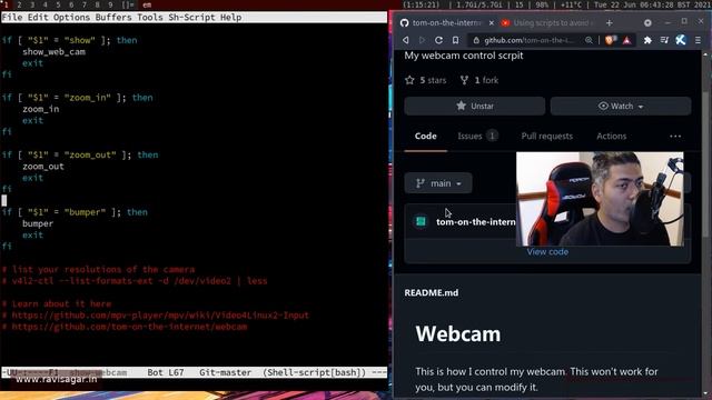 Shell script to show webcam, zoom in and zoom out смотреть онлайн