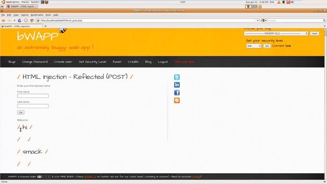 2 - bWAPP Tutorials - HTML Injection - ReflectedPOST смотреть онлайн