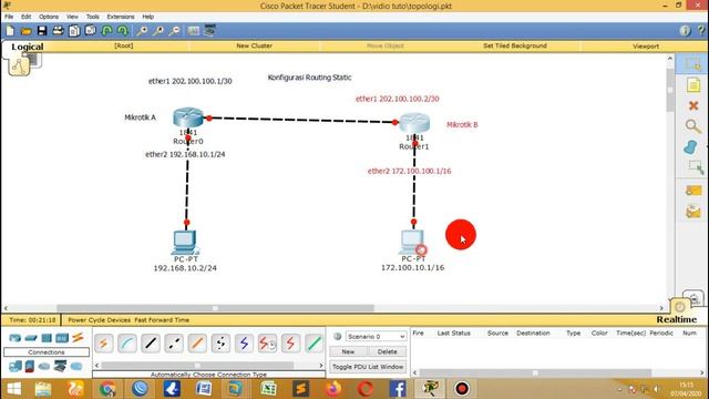 Konfigurasi Static routing Menggunakan 2 mikrotik pada mesin virtual смотреть онлайн