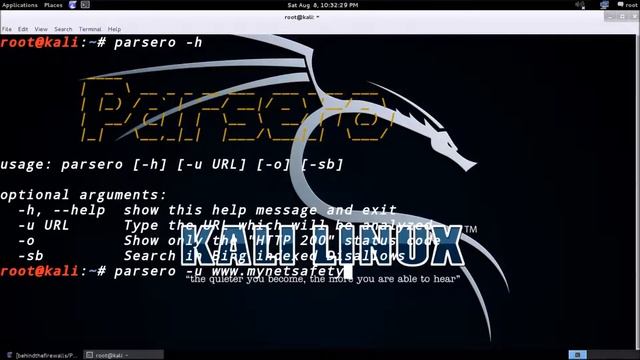 Parsero - reads the Robots txt file of a web server смотреть онлайн