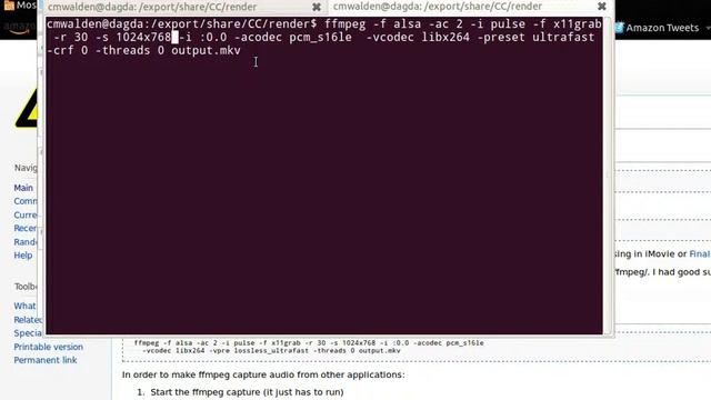 Screen capturing in Linux with ffmpeg смотреть онлайн