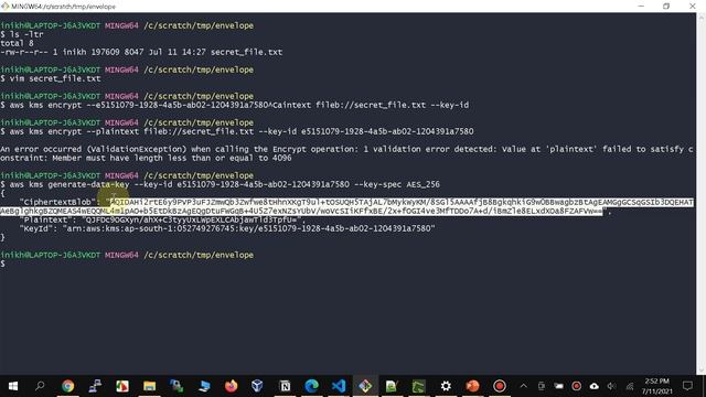 DEMO | AWS KMS | ENVELOPE ENCRYPTION смотреть онлайн
