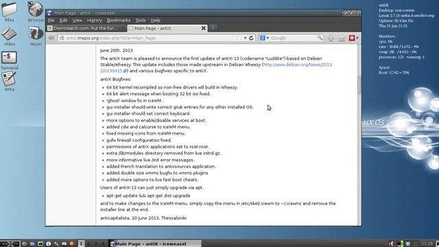 antiX 13 - antiX 13.1 Bug fix release смотреть онлайн