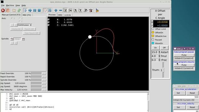 LinuxCNC External Offsets -- Offset per Angle смотреть онлайн