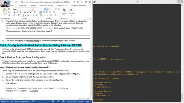 3.6.1.1 Lab - Securing Administrative Access Using AAA and RADIUS смотреть онлайн