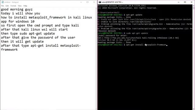 how to install msfconsole in kali app for windows смотреть онлайн