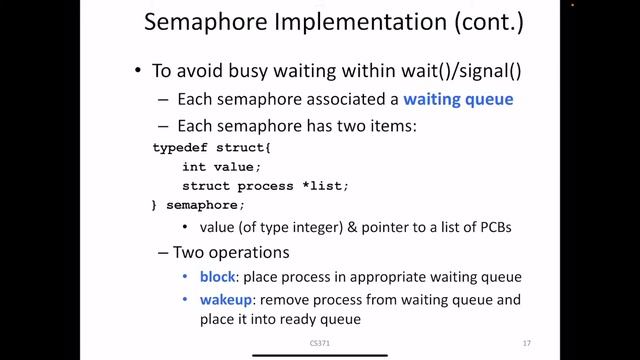 Chapter 5 07 Semaphore Implementation смотреть онлайн
