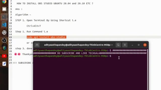 HOW TO INSTALL OBS STUDIO UBUNTU 20.04 OR 20.10 ETC ? смотреть онлайн