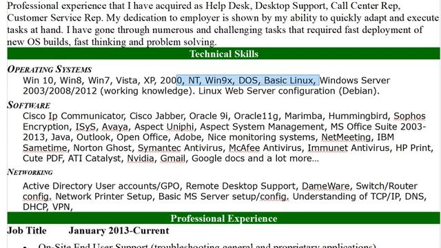 I got my job using this Resume for Help Desk and Desktop Support смотреть онлайн