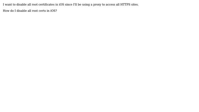 Apple: How can I disable a root certificate in iOS? смотреть онлайн