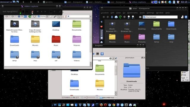 Konqueror KDE4 and KDE3 at the same time with Drag-N-Drop + Webkit смотреть онлайн