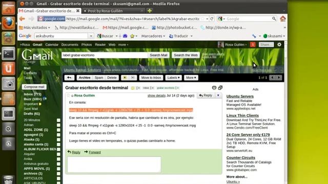 Grabar escritorio desde la terminal смотреть онлайн