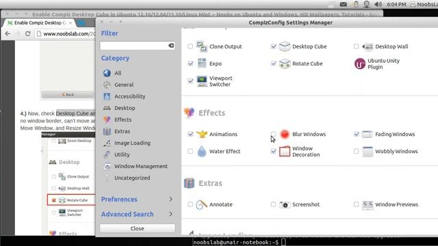 Enable Desktop cube in Ubuntu 12.10/12.04/11.10/Any Ubuntu Version смотреть онлайн