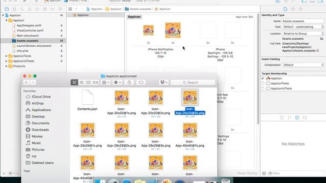 Xcode 8 : make app icon - عمل ايقونة لجميع اجهزة الايفون والايباد смотреть онлайн