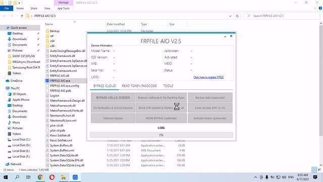 IFrpfile AiO ICloud Tool V2.5 | Bypass ICloud IOS 14.5.1 No MEID Fix Call Data Notification Service