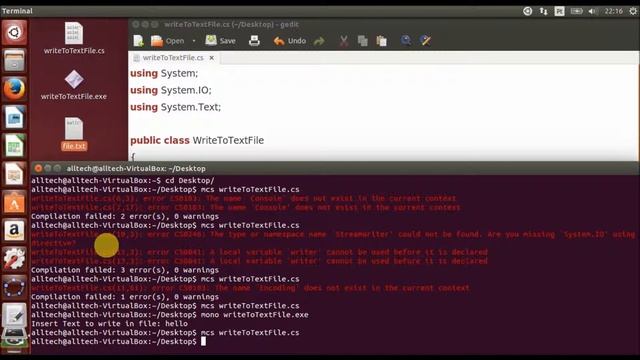 mono c# write to text files смотреть онлайн
