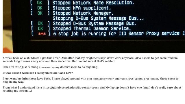 Ubuntu: IIO sensor Proxy service hangs on shutdown смотреть онлайн