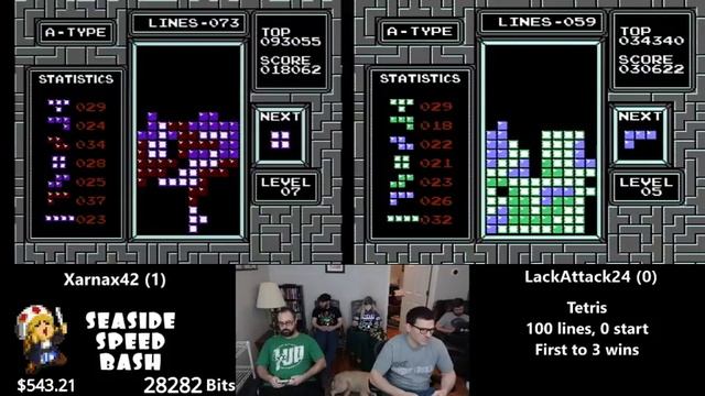Tetris, 100 lines, 0 start - Xarnax42 vs. LackAttack24 | Seaside Speed Bash 2018 смотреть онлайн