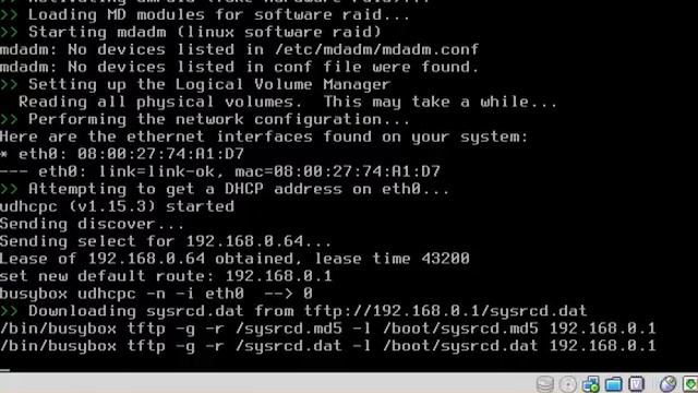 PXE SystemRescueCD boot in VirtualBox смотреть онлайн