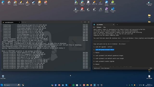 Fedora 39 - How to install XCFE4 via Windows - 2024 - Youtube - WSL смотреть онлайн