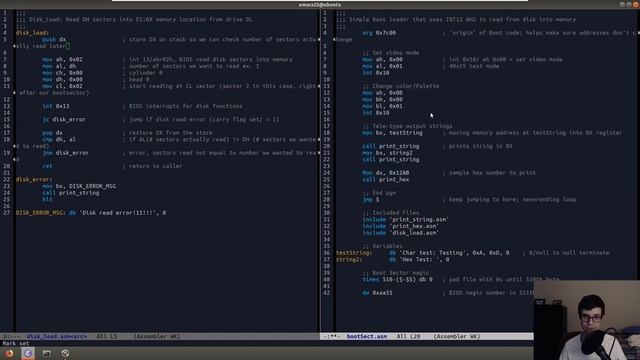 Amateur Makes a Bootloader: Read Disk Sectors Into Memory - 16 Bit OS Dev смотреть онлайн