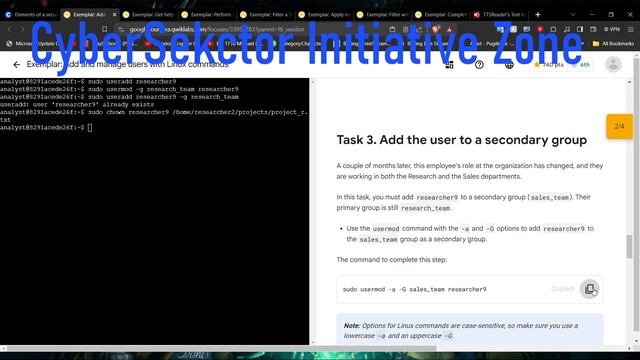Google Cybersec Certificate Linux Lab; Add+Manage Users with Linux Commands смотреть онлайн