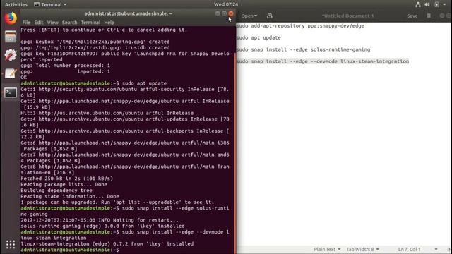 How To Install Steam As A Snap On Ubuntu 17.10 - The Solus Way смотреть онлайн