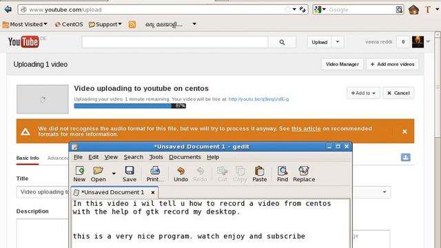 Video uploading to youtube on centos VPS . смотреть онлайн