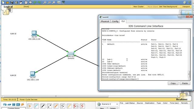 Single Switch VLAN in Packet Tracer смотреть онлайн